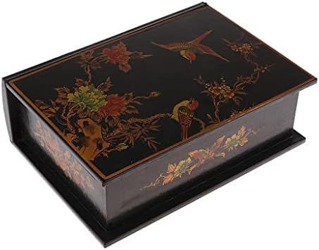 XJJZS Mücevher Kutusu Dekoratif Ahşap Kutu Vintage Çiçek Desen Takı Hatıra Saklama Kutuları Çin Tarzı Hediyeler için, Ev Dekorasyonu