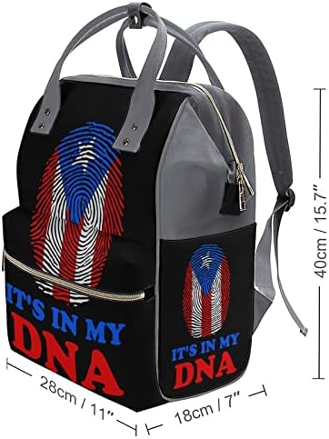 Porto Riko Bayrağı Bu Benim DNA Baskılı Bebek Bezi çantası Bebek Bagpack Nappy Çantalar Su Geçirmez Seyahat omuzdan askili çanta