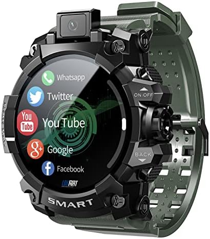 Lokmat-Appllp 6 Smartwatch Erkekler Kadınlar için Spor Bilezik 90° Dönen Kamera Kalp Hızı İzleme İzleme Dokunmatik Ekran Spor