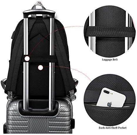 SHOULDCAT USB Şarj Portu ile 15.6 inç Laptop Sırt Çantası Su Geçirmez Kolej sırt çantası Anti Hırsızlık Seyahat Sırt Çantaları