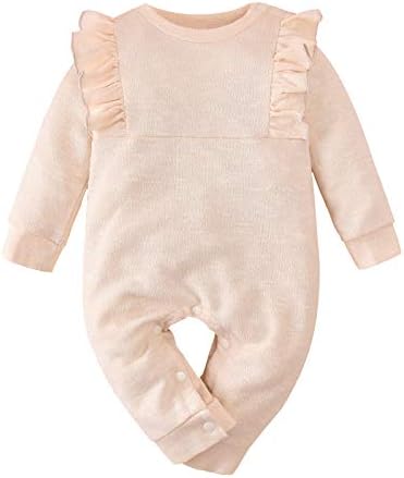 MINIFEIKO Bebek Kız Romper Tulum Uzun Kollu Ayaksız Pijama Bodysuit Onesies Kış Kıyafet Giyim