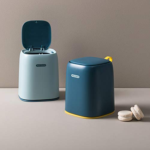 Aebor Mini Masaüstü çöp tenekesi ile Basın Tipi Kapak, Küçük Atık çöp sepeti Bin için Masa Ofis Mutfak, Renkli Plastik Çöp ile