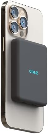 ıphone 12/13 Mini/pro/pro max için OISLE 8000mAh Manyetik Kablosuz Güç Bankası İnce ve Kompakt Pil Takımı-Siyah