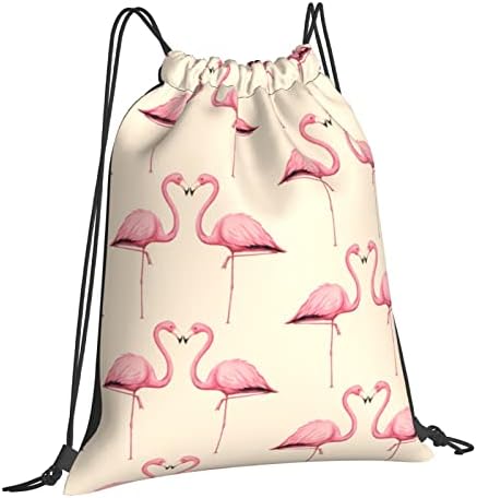 Flamingo Şeftali Ve Pembe İpli sırt Çantası, spor Spor Sackpack Çanta İçin Yoga Spor Yüzme Seyahat Plaj