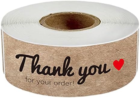 huanyudaeroy 300 pcs Satın Aldığınız için Teşekkür Ederiz Çıkartmalar Kraft Kağıt Mühür Etiketleri için Çanta Tebrik Kartları