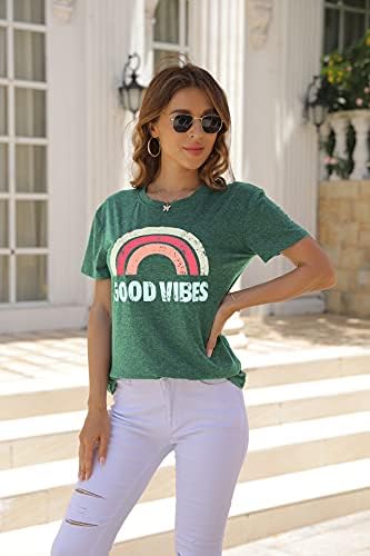 Hellopopgo kadın T Shirt Casual Tops V Yaka Tişörtleri Kısa Kollu Gömlek
