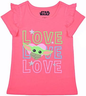 STAR WARS Lucasfilm Çocuk Kızın 3 Paket Bebek Yoda Kısa Kollu Tee Gömlek ve Tayt Seti Çocuklar için