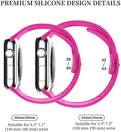 Yükseltme Bantları ile Uyumlu apple saat bandı 38mm 40mm 41mm için Kadın Erkek-Yumuşak Silikon Yedek Spor saat kayışı için iWatch