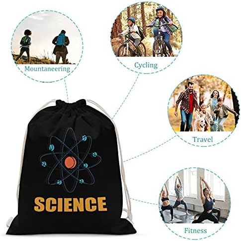 Bilim Tuval İpli sırt Çantası omuzdan askili çanta Rahat Sırt Çantası Spor Yoga Seyahat Plaj Okul 30x40 cm