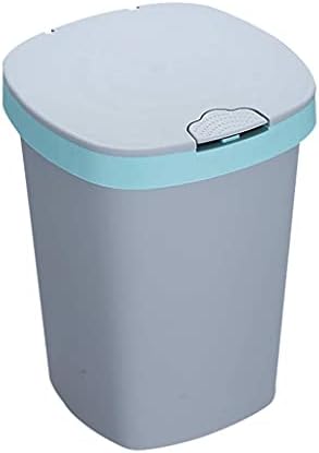 MKJLSD Çöp Kutuları, çöp tenekesi, 10L Dikdörtgen Dokunmatik-Bar Bin, Gri Plastik, Ev Bahçe Ofis Okul Mutfak Banyo için / Mavi