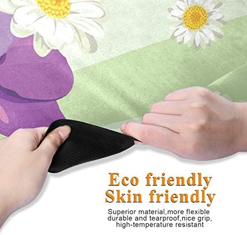 MCHIVER Kaymaz Seyahat Yoga Mat-Çiçek Katlanabilir egzersiz matı Hafif egzersiz matı ile Çanta Ter Emici Seyahat yoga matı için