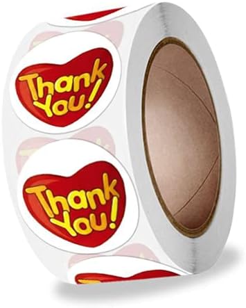 LKTıngBax 500 Çıkartmalar / Rulo Kalp Şeklinde Teşekkür Ederim Etiketleri, Kendinden Yapışkanlı Komik Çıkartmalar için Sızdırmazlık