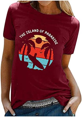 Kadınlar için yaz Üstleri, Bayan Egzersiz T-Shirt Casual Baskı Kısa Kollu O-Boyun Bluz Gömlek