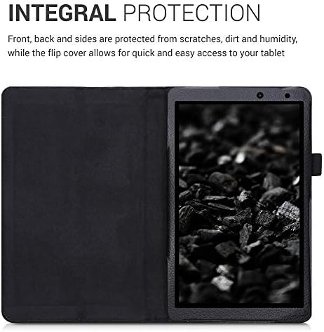 kwmobile Kılıf ile Uyumlu Huawei MatePad T8 (8) - İnce PU Deri Tablet Kapak Standı Özelliği ile-Siyah