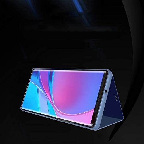 Cep Telefonu Kılıfı için Büyük Galaxy A71 Kaplama Ayna Yatay Çevir Deri Standı ile Cep Telefonu Kılıfı(Siyah) (Renk: Mor)